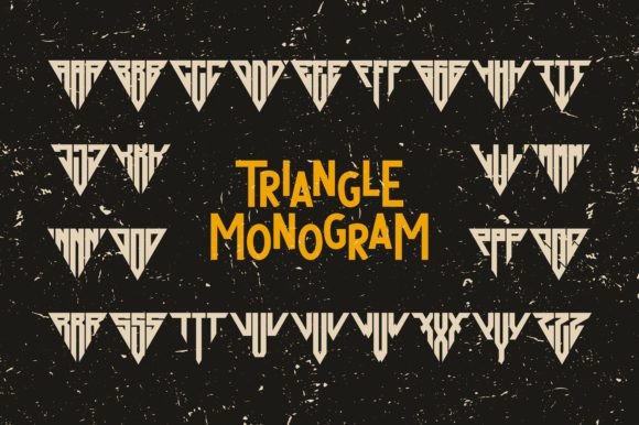 Triangle Monogram Font for Web Design